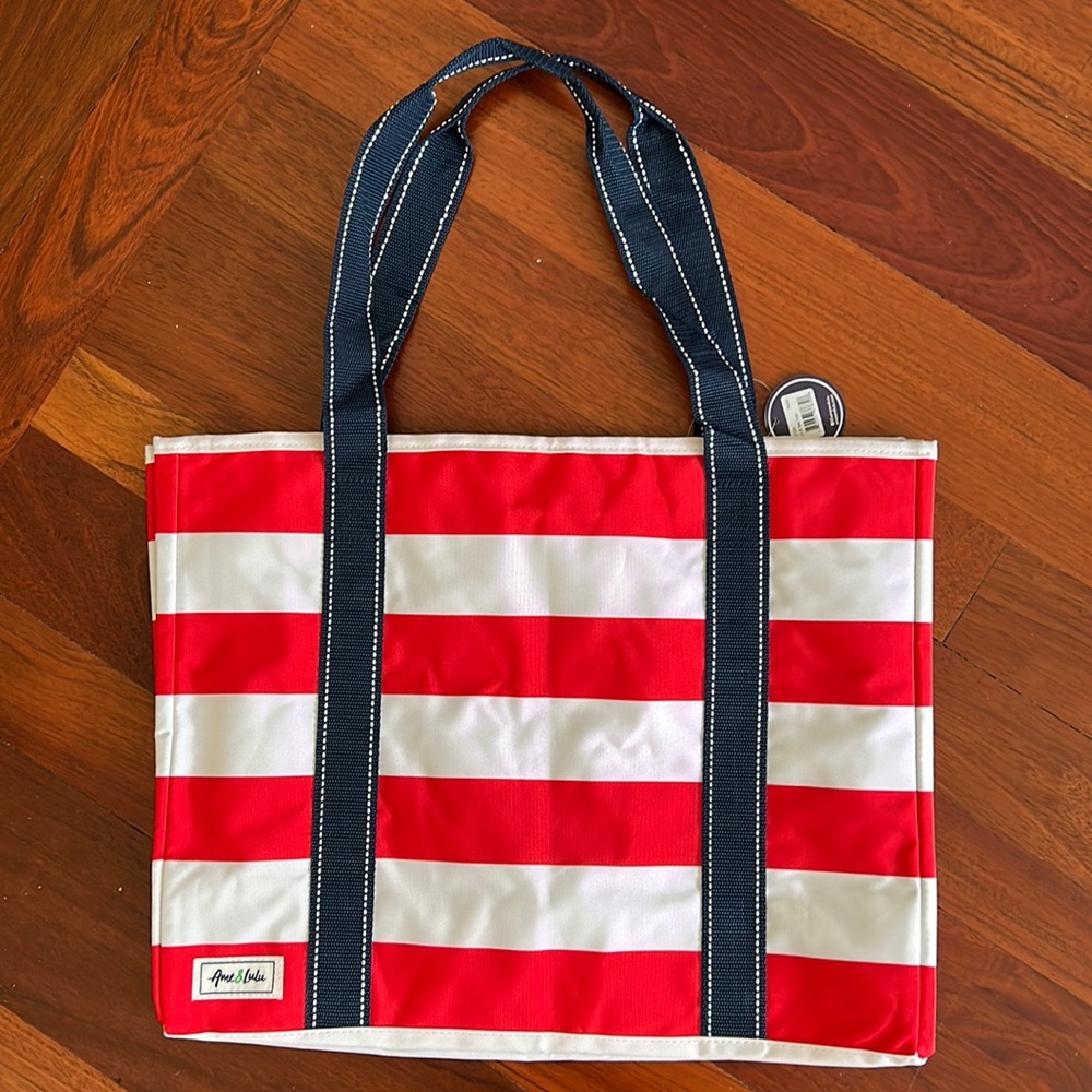 NWT Ame and LuLu beach tote striped sailor